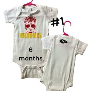 6 months Mahomes onesies